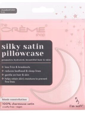 MSRP $20 – The Crème Shop Silky Satin Pillowcase – Blush Constellation